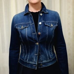 Armani Jeans Rhime Crystals Detailing Denim Jacket US4 EU42